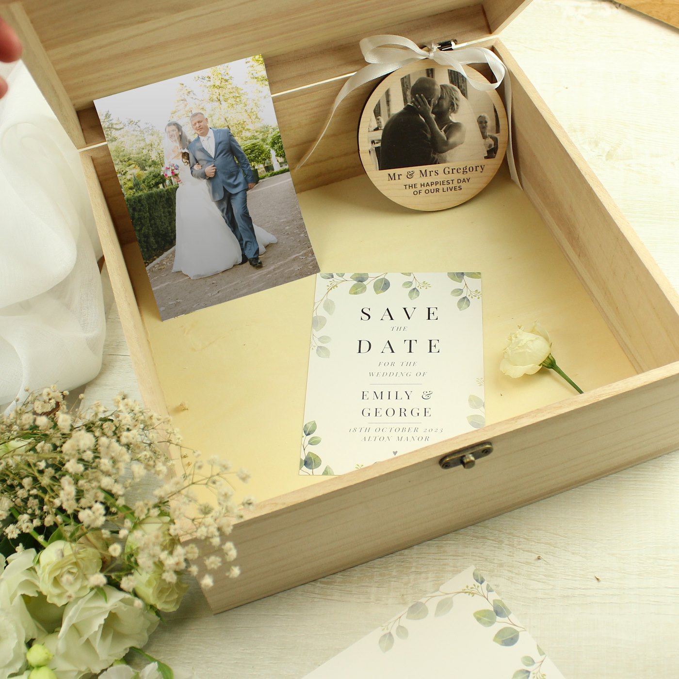 Large Personalized Engraved Wooden Gift Box - Custom Keepsake, Jewelry, Or Memory Box