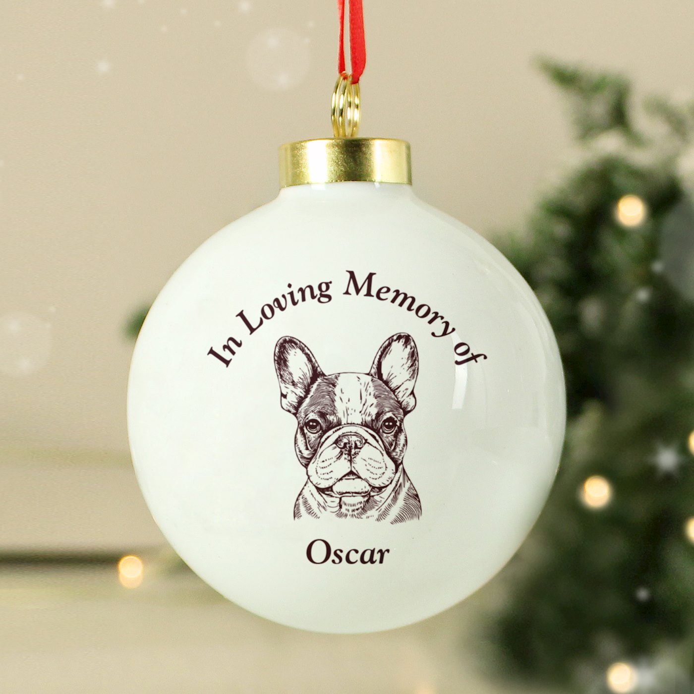 Personalised Memorial Dog Breed Bauble